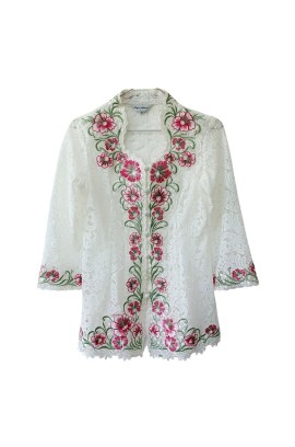 Lyne Halim Blouse Brukat Bordir Broken White, 3223